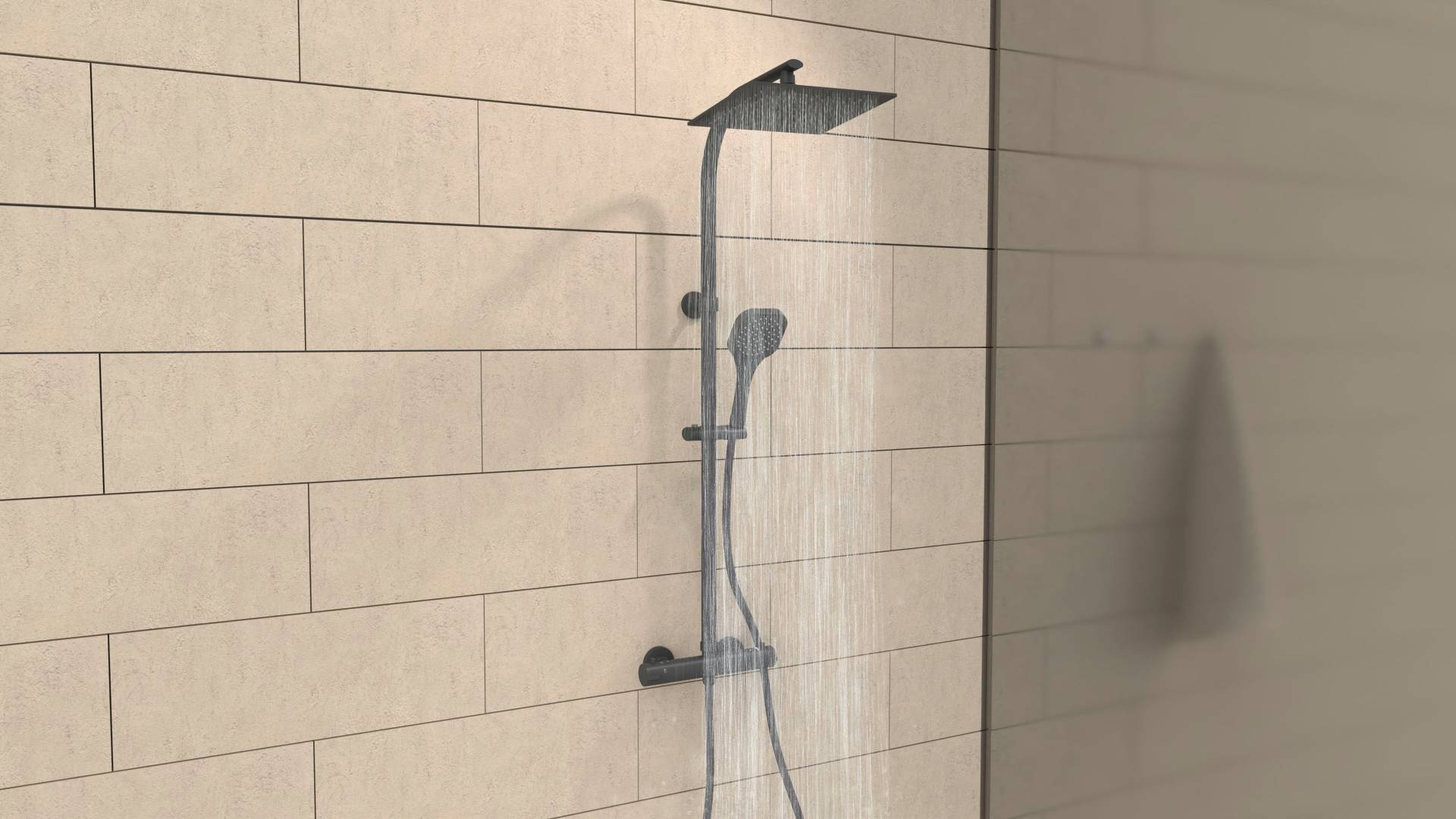 welltime Duschsystem »Turin«, Überkopfbrauseset eckig mit Thermostat,30cm Kopfbrause mit Regendusche welltime Duschsystem »Turin«, Überkopfbrauseset eckig mit Thermostat,30cm Kopfbrause mit Regendusche von welltime