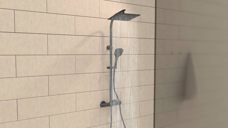 welltime Duschsystem »Turin«, Überkopfbrauseset eckig mit Thermostat,30cm Kopfbrause mit Regendusche von welltime