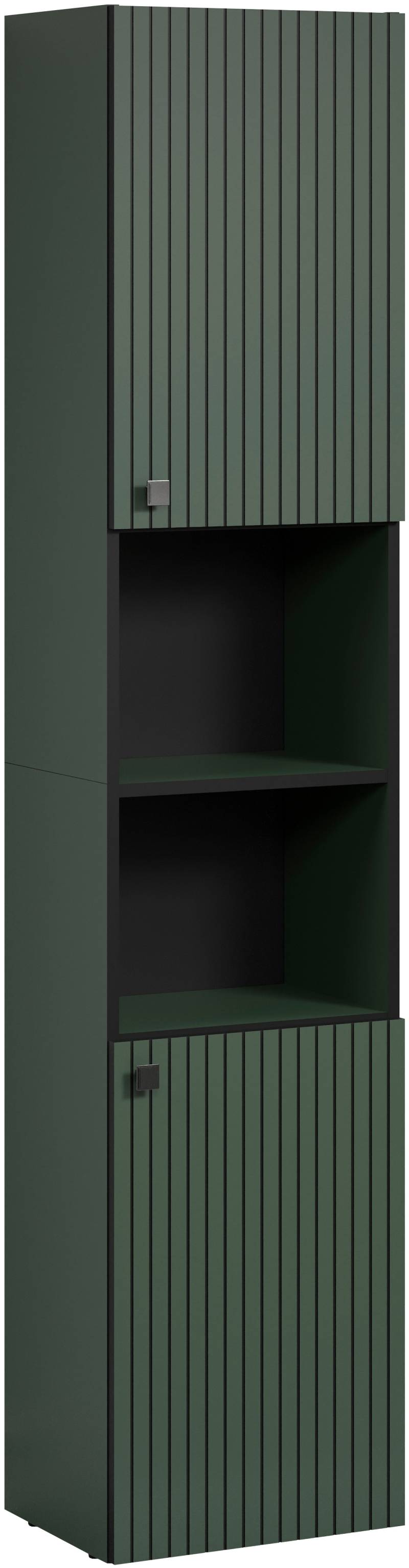 welltime Hochschrank »Amrum«, (1 St.), Breite 40cm, geräumiger Hochschrank Eiche Rillenoptik Badschrank von welltime