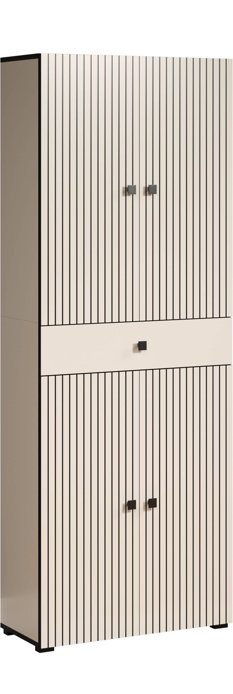 welltime Hochschrank »Amrum«, (1 St.), Breite 40cm, geräumiger Hochschrank Eiche Rillenoptik Badschrank von welltime