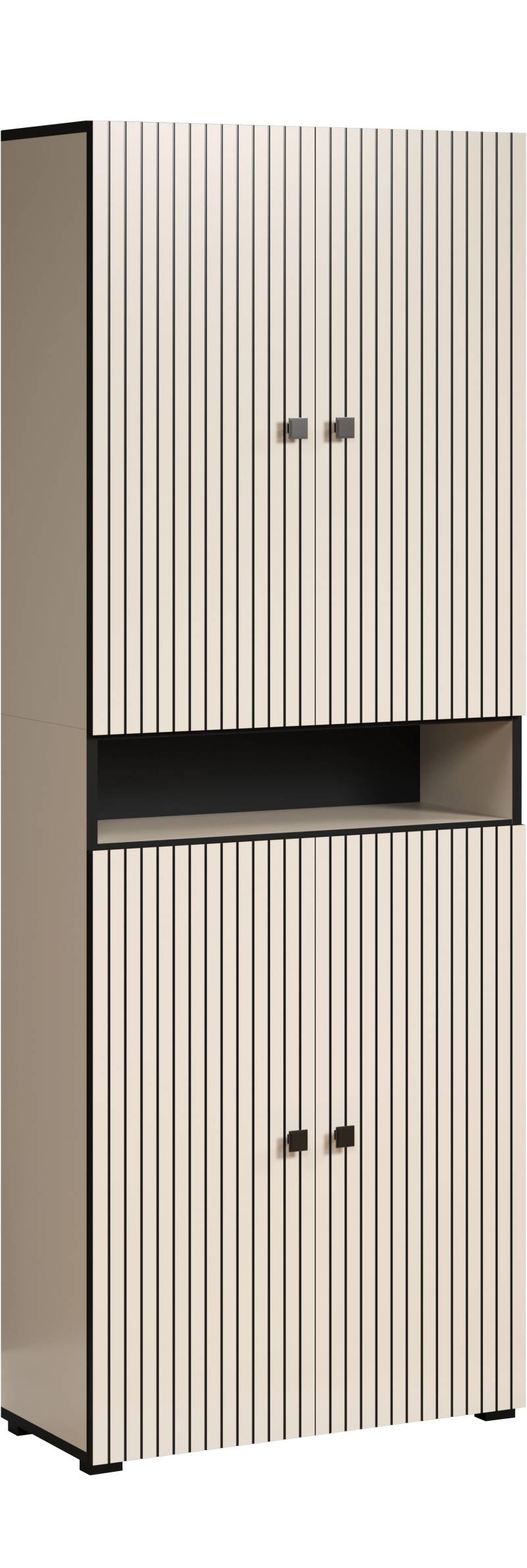 welltime Hochschrank »Amrum«, (1 St.), Breite 40cm, geräumiger Hochschrank Eiche Rillenoptik Badschrank von welltime