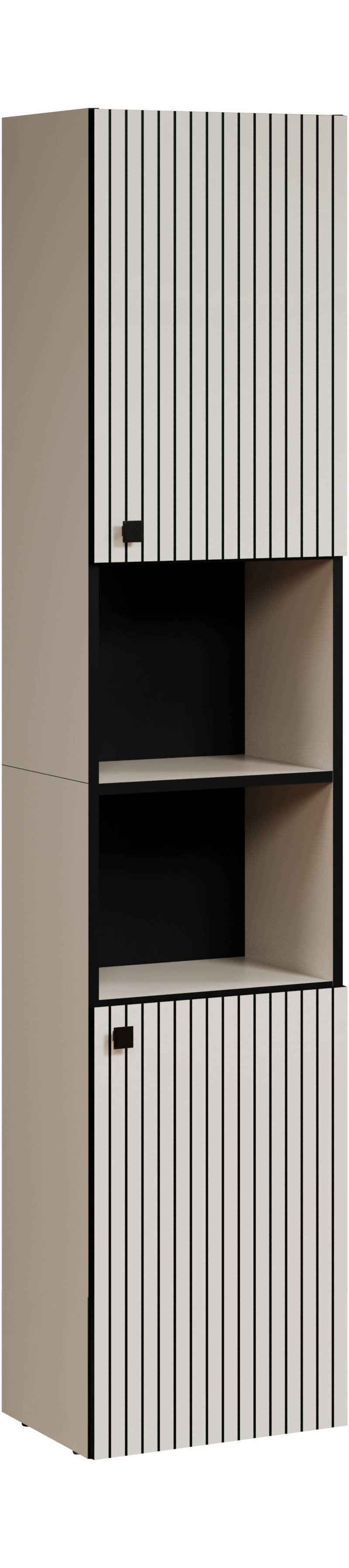 welltime Hochschrank »Amrum«, (1 St.), Breite 40cm, geräumiger Hochschrank Eiche Rillenoptik Badschrank von welltime