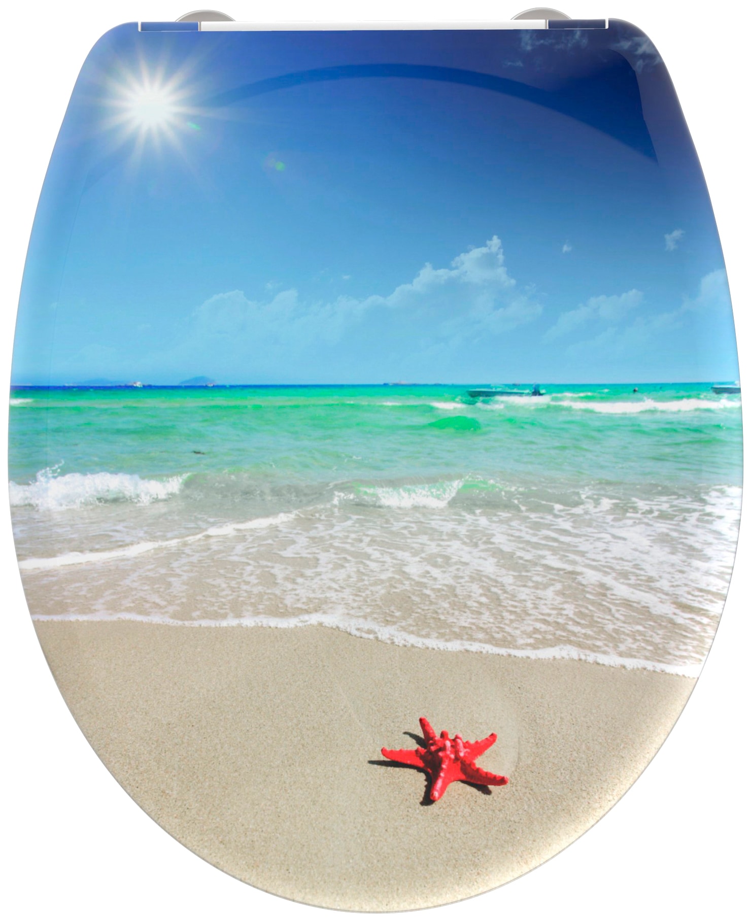 welltime WC-Sitz »Beach«, abnehmbar, Absenkautomatik, bruchsicher, Duroplast, Schnellverschluss welltime WC-Sitz »Beach«, abnehmbar, Absenkautomatik, bruchsicher, Duroplast, Schnellverschluss von welltime