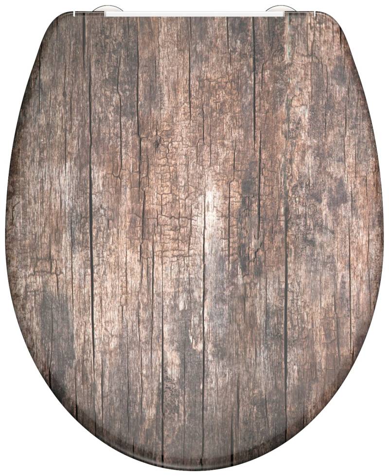 welltime WC-Sitz »Used Wood«, abnehmbar, Absenkautomatik, bruchsicher, kratzfest, Schnellverschluss von welltime