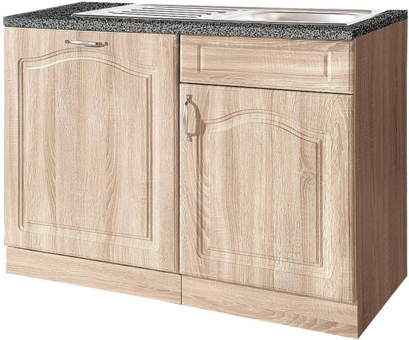 wiho Küchen Spülenschrank »Linz«, 110 cm breit, inkl. Tür/Sockel für Geschirrspüler, in Landhaus-Optik von wiho Küchen