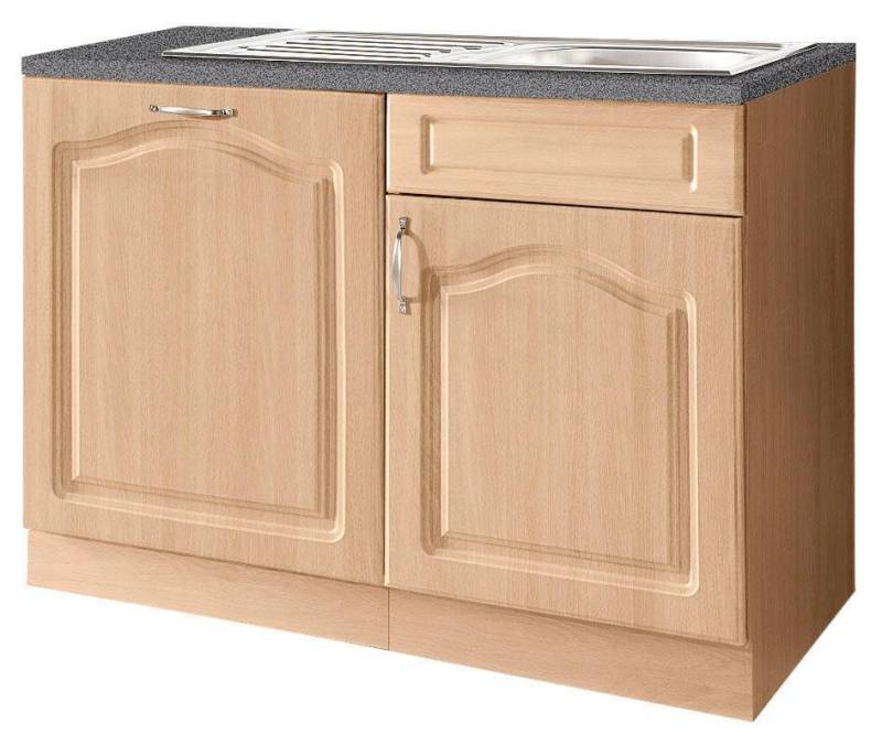 wiho Küchen Spülenschrank »Linz«, 110 cm breit, inkl. Tür/Sockel für Geschirrspüler, in Landhaus-Optik von wiho Küchen