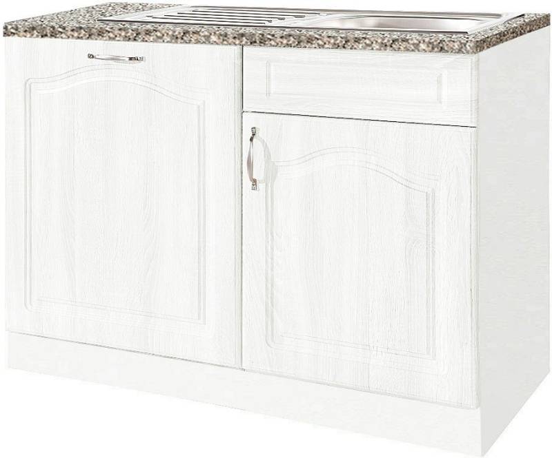 wiho Küchen Spülenschrank »Linz«, 110 cm breit, inkl. Tür/Sockel für Geschirrspüler, in Landhaus-Optik von wiho Küchen