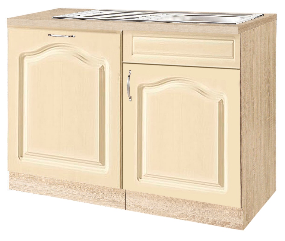 wiho Küchen Spülenschrank »Linz«, 110 cm breit, inkl. Tür/Sockel für Geschirrspüler, in Landhaus-Optik von wiho Küchen