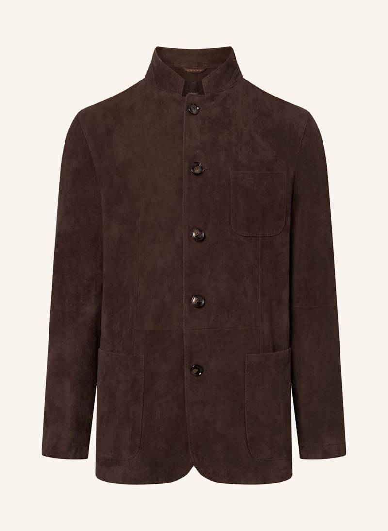 Windsor. Lederjacke Tesso-L braun von windsor.