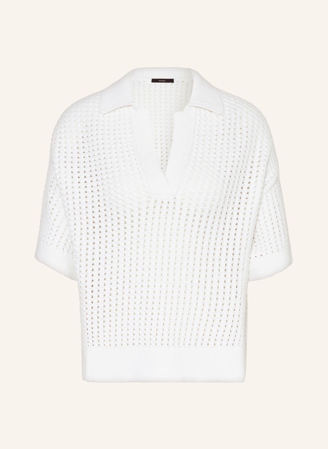 Windsor. Strick-Poloshirt weiss von windsor.