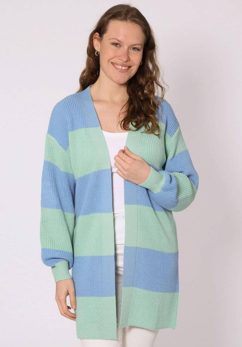 Zwillingsherz Cardigan »"Katja"«, gestreifte Strickjacke mit Wollanteil, One Size von zwillingsherz