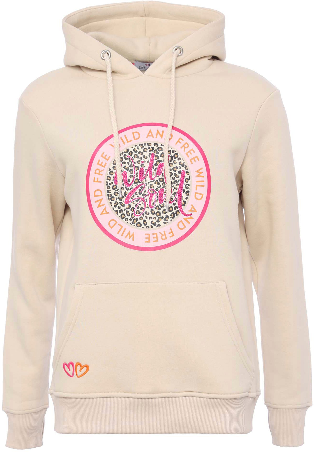 Zwillingsherz Hoodie, Animal-Print mit Glitzersteinen vorn von zwillingsherz