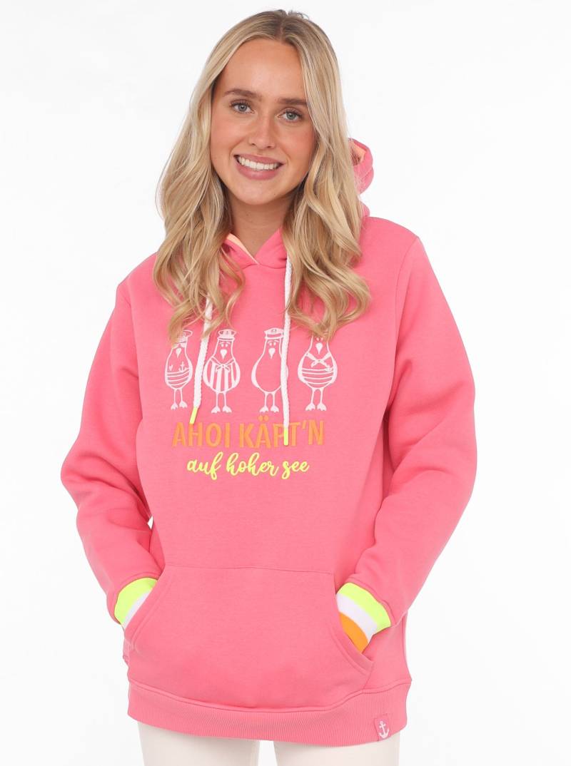 Zwillingsherz Hoodie »"Ahoi Käpt'n"«, mit maritimer Botschaft, lustigen Möwen, Kängurutaschen und Stickerei von zwillingsherz