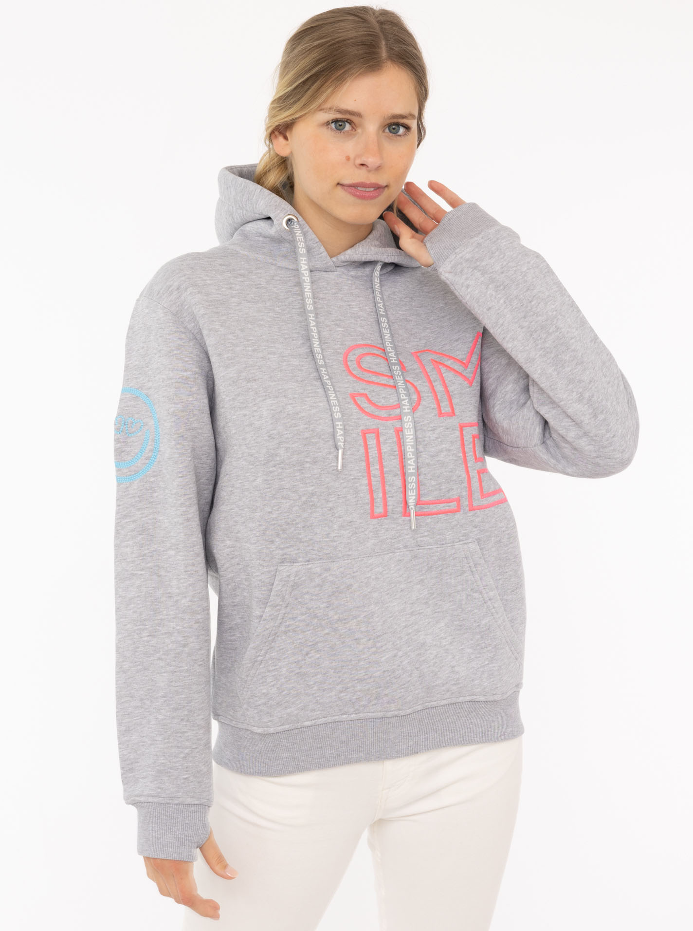 Zwillingsherz Hoodie »"Alissa 2.0"«, mit SMILE Stickerei vorne und hinten von zwillingsherz