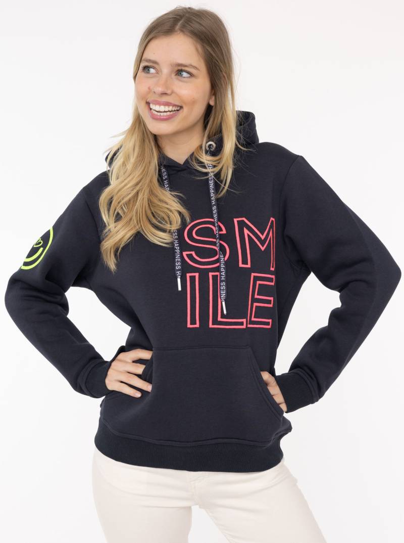 Zwillingsherz Hoodie »"Alissa 2.0"«, mit SMILE Stickerei vorne und hinten von zwillingsherz