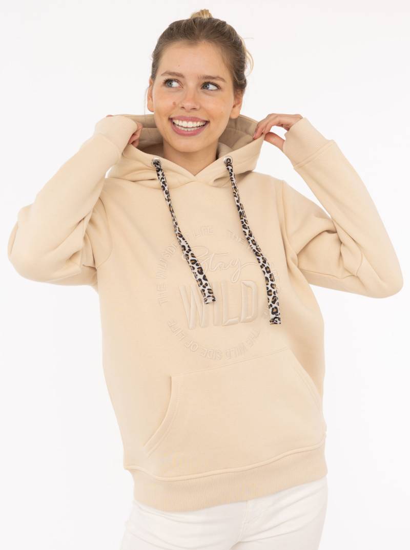 Zwillingsherz Hoodie »"Nelina"«, mit Leo Band und schlichter Stickerei "Stay Wild" von zwillingsherz