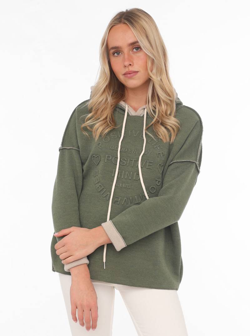 Zwillingsherz Hoodie »"Positive Mind"«, mit Kapuze, 3/4 Arm und Stempeldruck von zwillingsherz