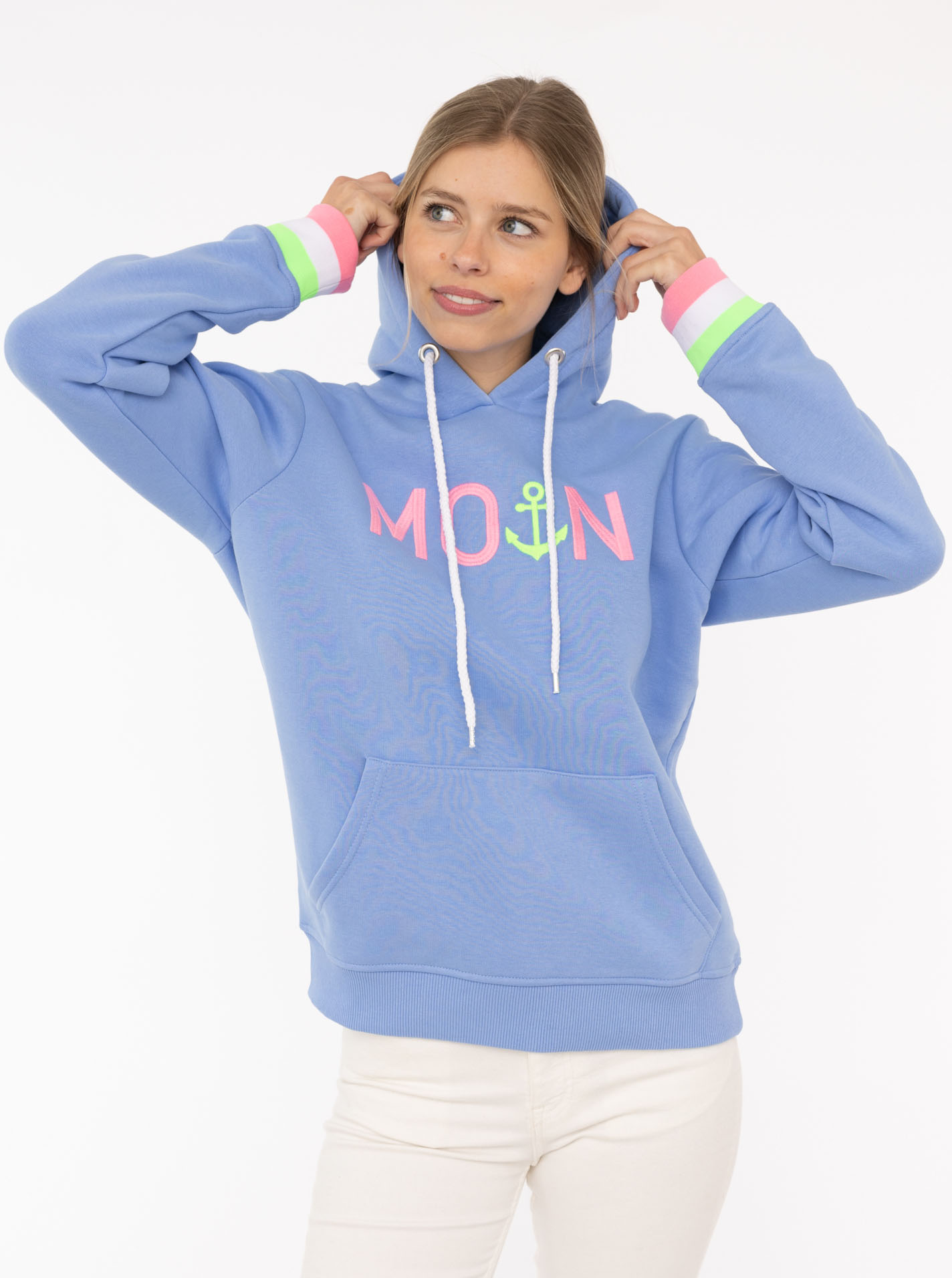 Zwillingsherz Hoodie »"Rahel"«, mit "MOIN" und Anker Stickerei, kontrastfarbigen Ärmelbündchen Zwillingsherz Hoodie »"Rahel"«, mit "MOIN" und Anker Stickerei, kontrastfarbigen Ärmelbündchen von zwillingsherz