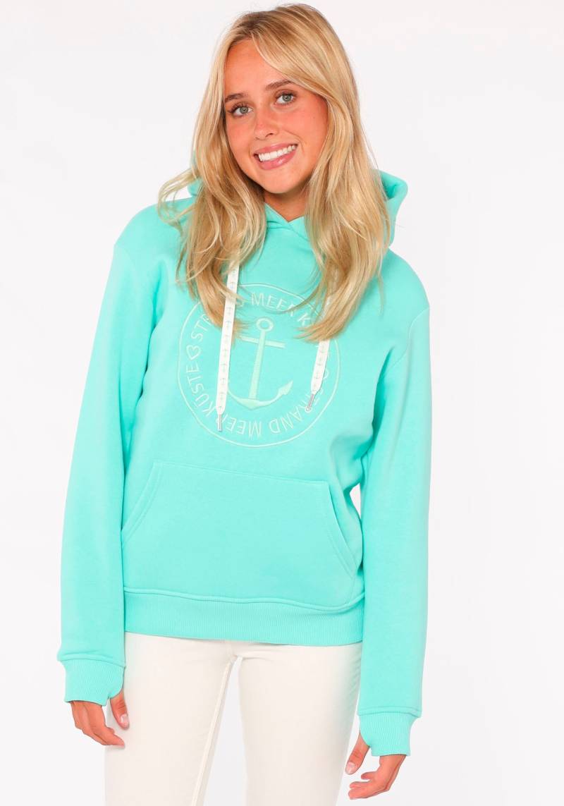 Zwillingsherz Hoodie »Strand Meer Küste«, mit Kapuze und gleichfarbig gesticktem Ankermotiv von zwillingsherz