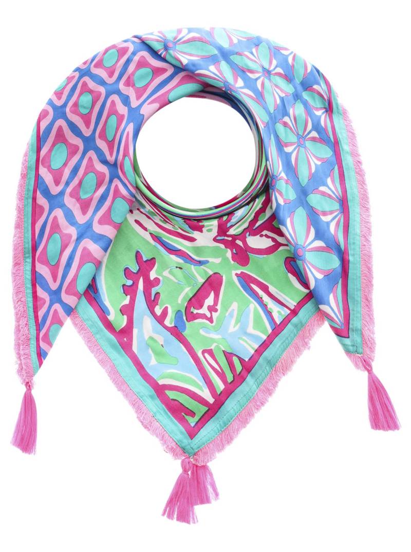 Zwillingsherz Modetuch, mit Allover-Print, Tasseln und kleiner Fransenkante von zwillingsherz