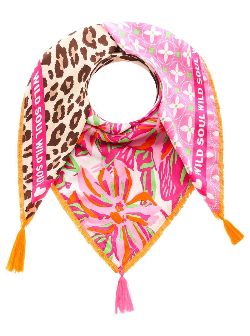 Zwillingsherz Modetuch, mit Allover-Print, Tasseln und kleiner Fransenkante von zwillingsherz