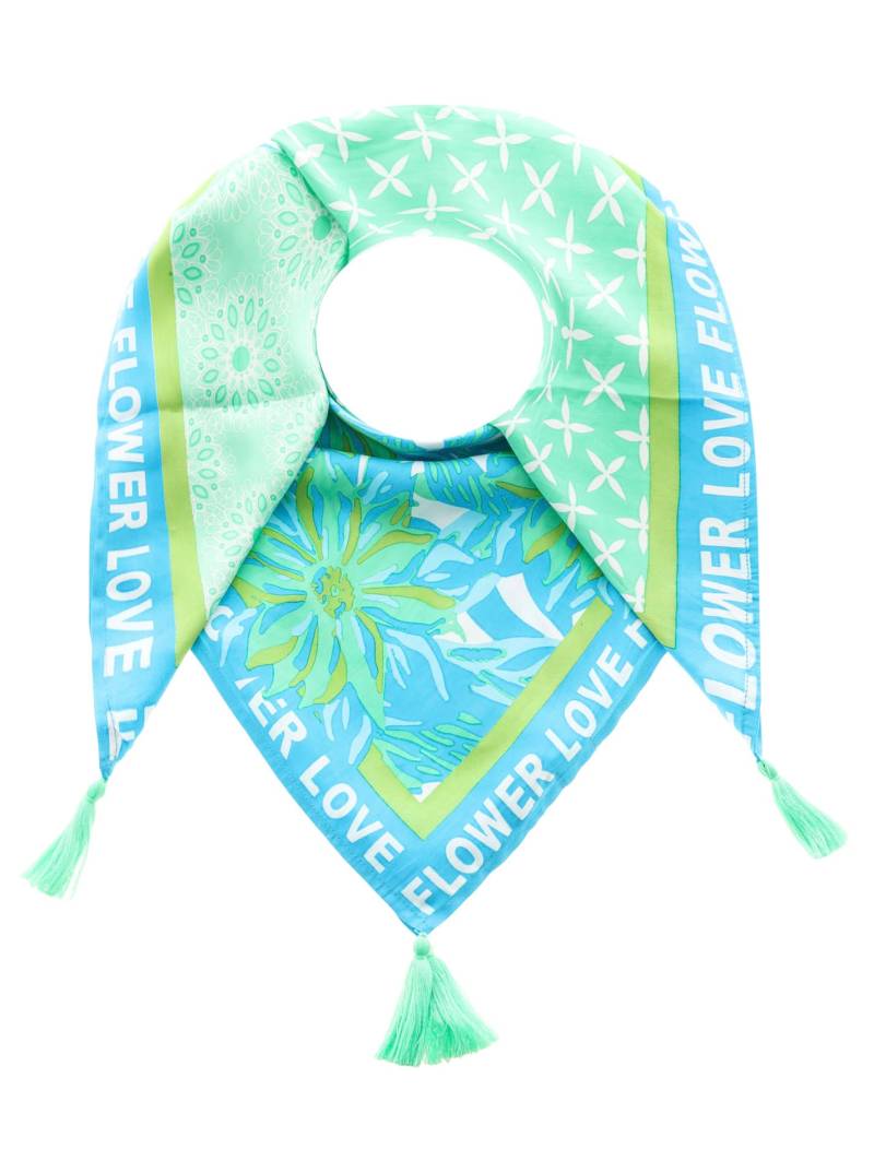 Zwillingsherz Modetuch »"Flower Love"«, mit Tasseln und farbenfrohem Vierecksmuster von zwillingsherz