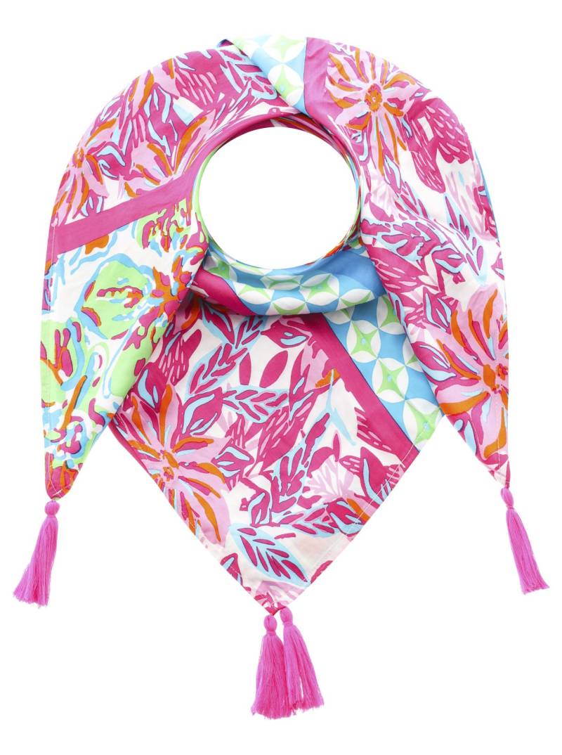 Zwillingsherz Modetuch »"Hawaii Blume"«, mit Tasseln und farbenfrohem Blumenmuster von zwillingsherz