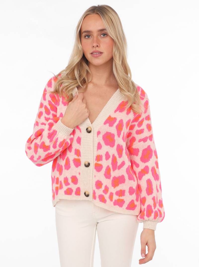 Zwillingsherz Strickjacke »"Big Leo"«, mit Knöpfen und auffallendem Leo Muster, One Size von zwillingsherz