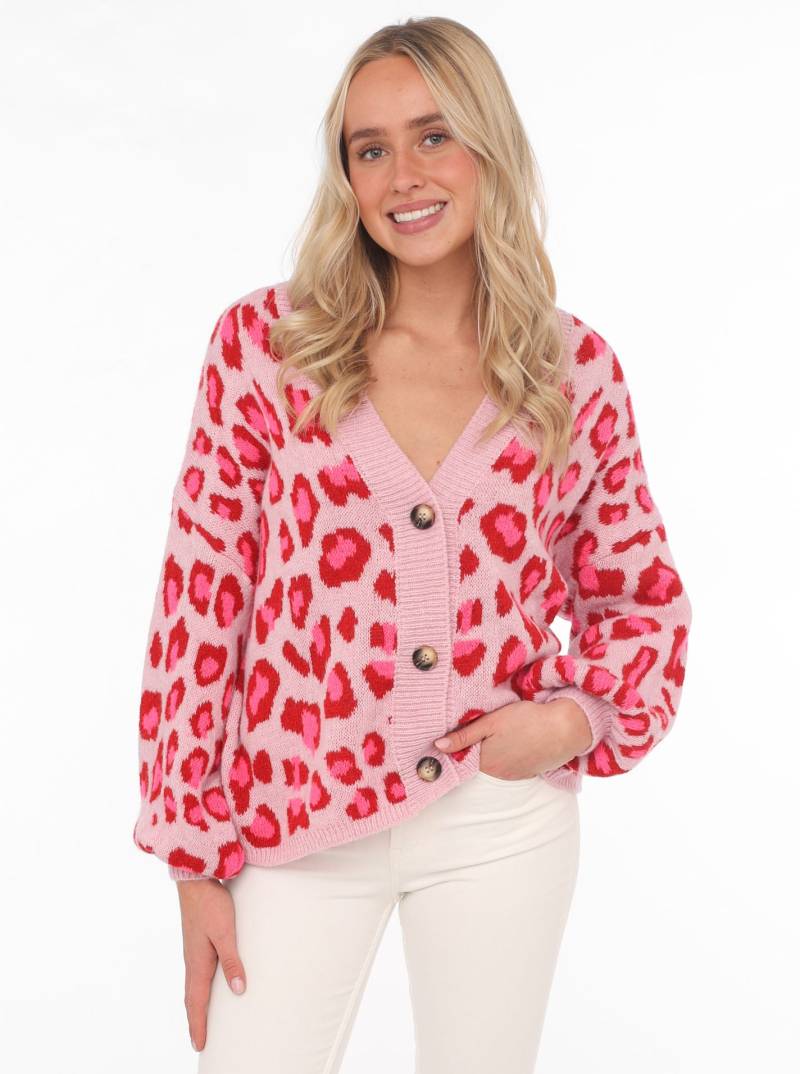 Zwillingsherz Strickjacke »"Big Leo"«, mit Knöpfen und auffallendem Leo Muster, One Size von zwillingsherz