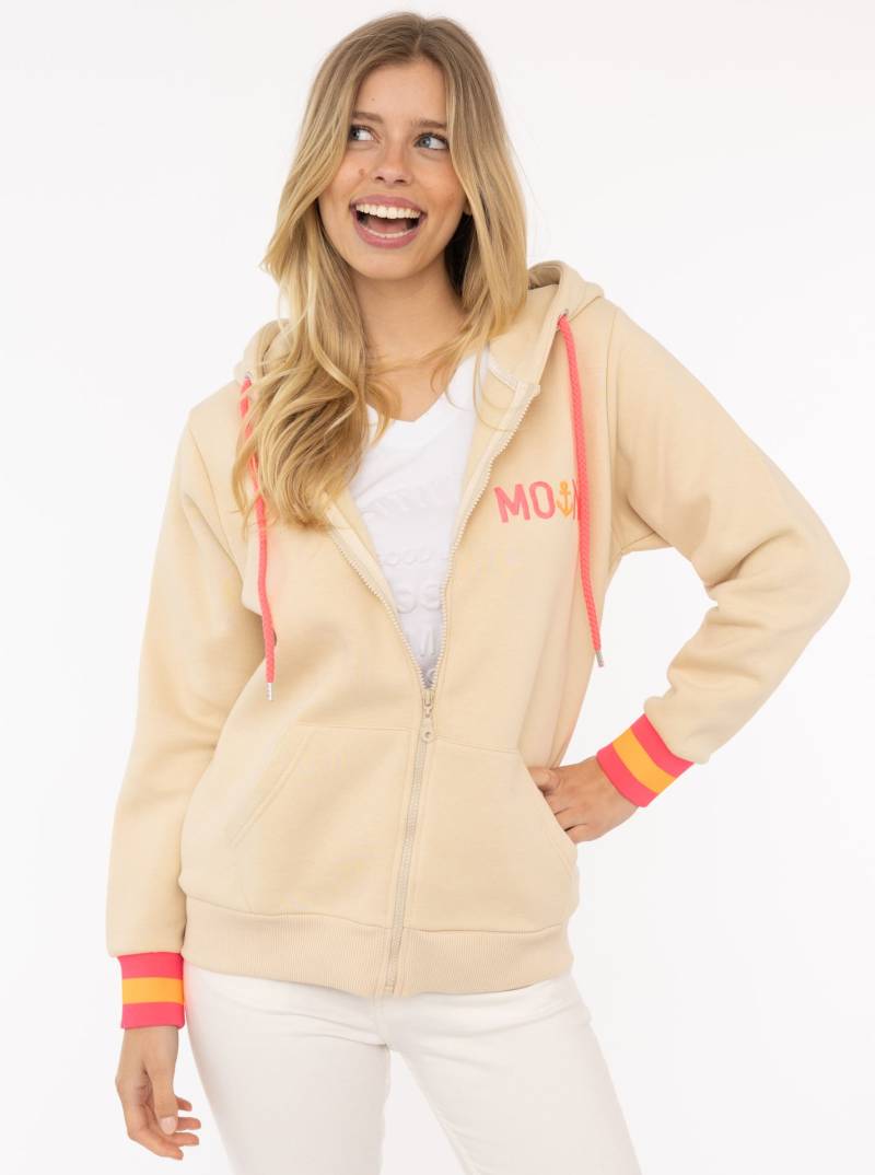 Zwillingsherz Sweatjacke »"Moin ZH"«, mit Moin und Anker Stickerei und Kontrastbündchen von zwillingsherz