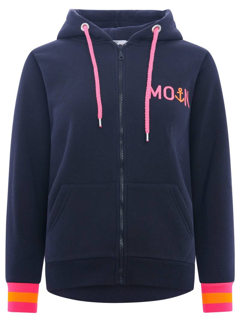 Zwillingsherz Sweatjacke, mit gesticktem "Moin" und neonfarbenen Details von zwillingsherz