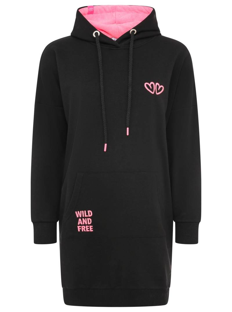 Zwillingsherz Sweatkleid »"Wild Wild Wild"«, mit Kapuze, Kängurutasche und WILD Motiv auf dem Rücken von zwillingsherz