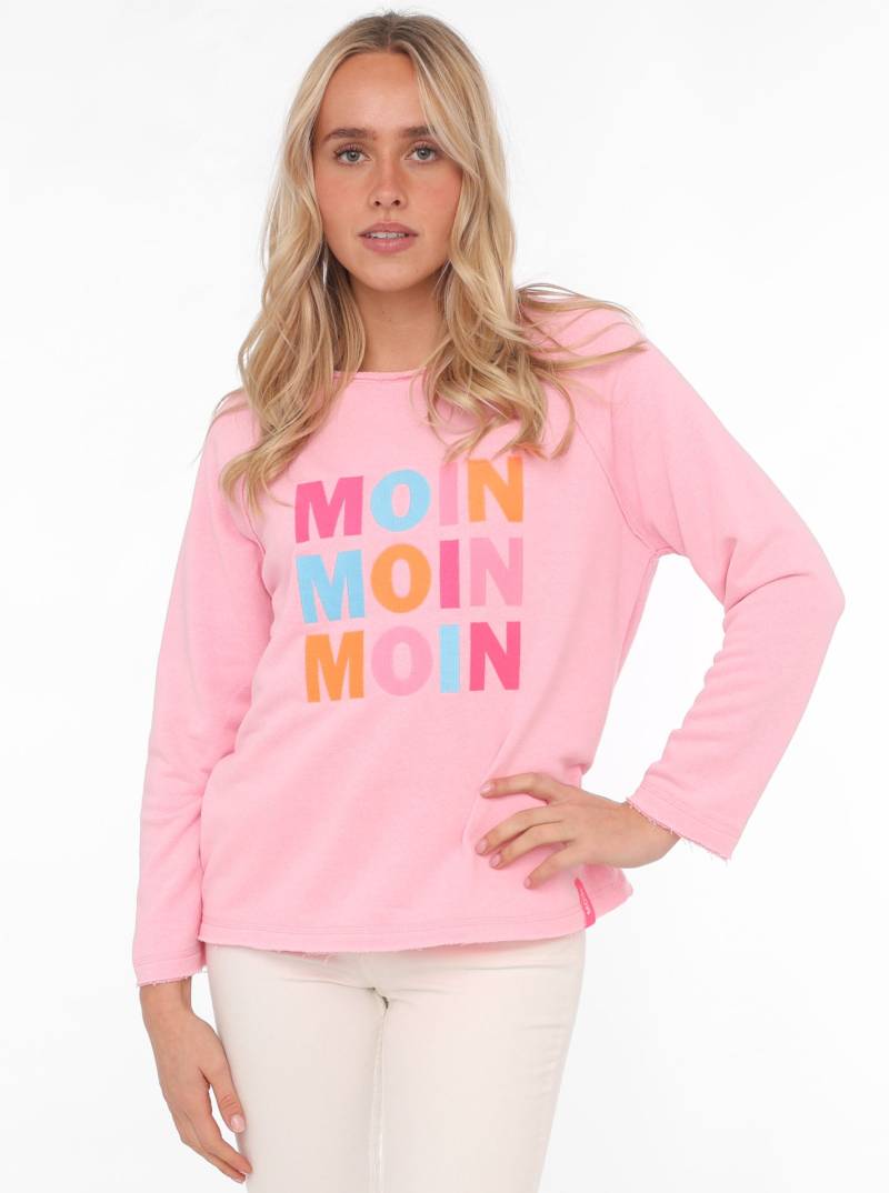Zwillingsherz Sweatshirt »"MOIN MOIN MOIN"«, mit Used-Look Kanten und nordischem Gruss von zwillingsherz