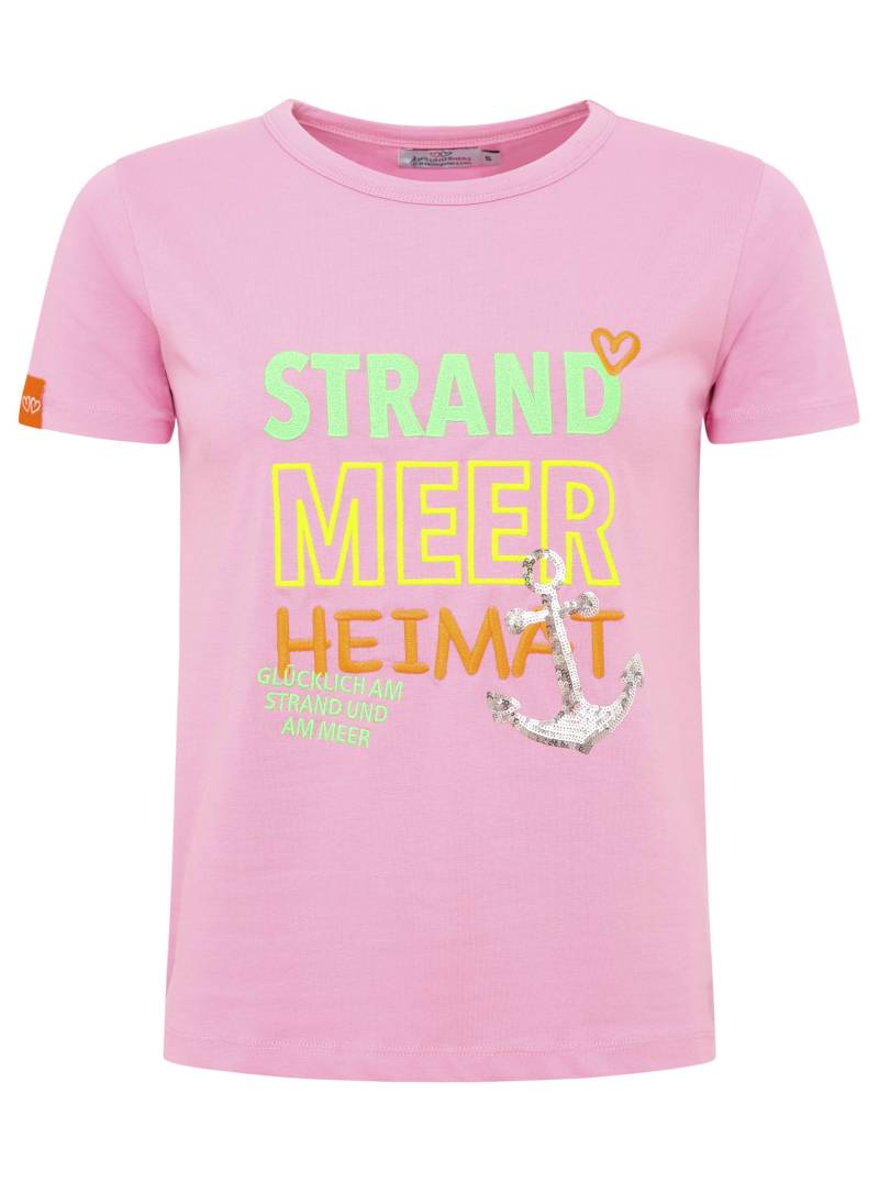 Zwillingsherz T-Shirt »"Strand Meer Heimat"«, mit maritimer Stickerei und Pailletten Anker von zwillingsherz